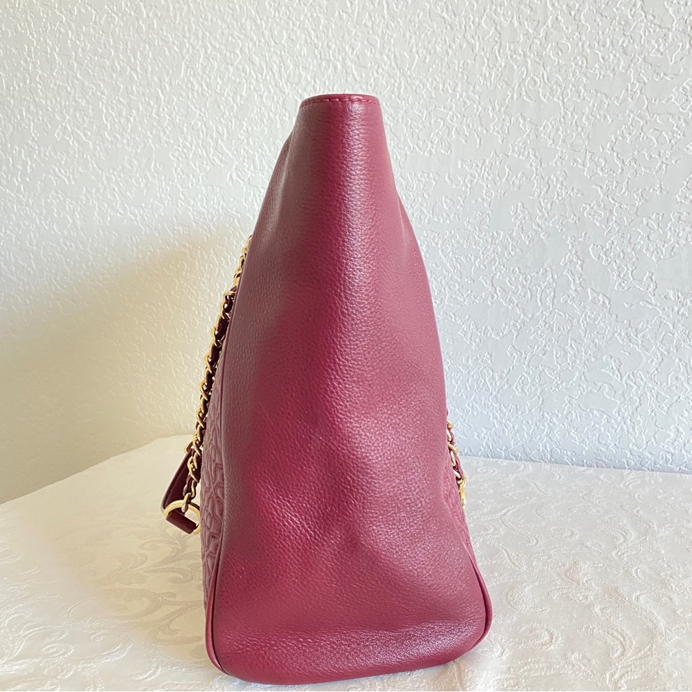 Tory Burch burgundy quilted Bryant chain strap Tote bag - Picture 3 of 11